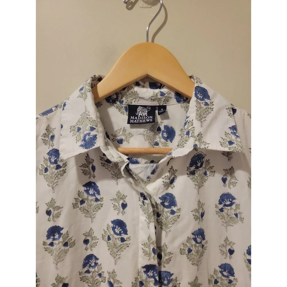 Madison Mathews Maxi Dress Short Sleeve Pockets Floral Cottagecore Southern S - Picture 4 of 9